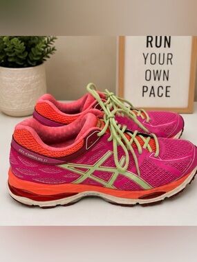 ASICS Gel-Cumulus 17 Women’s Running Shoes – Pink/Lime – Size 11